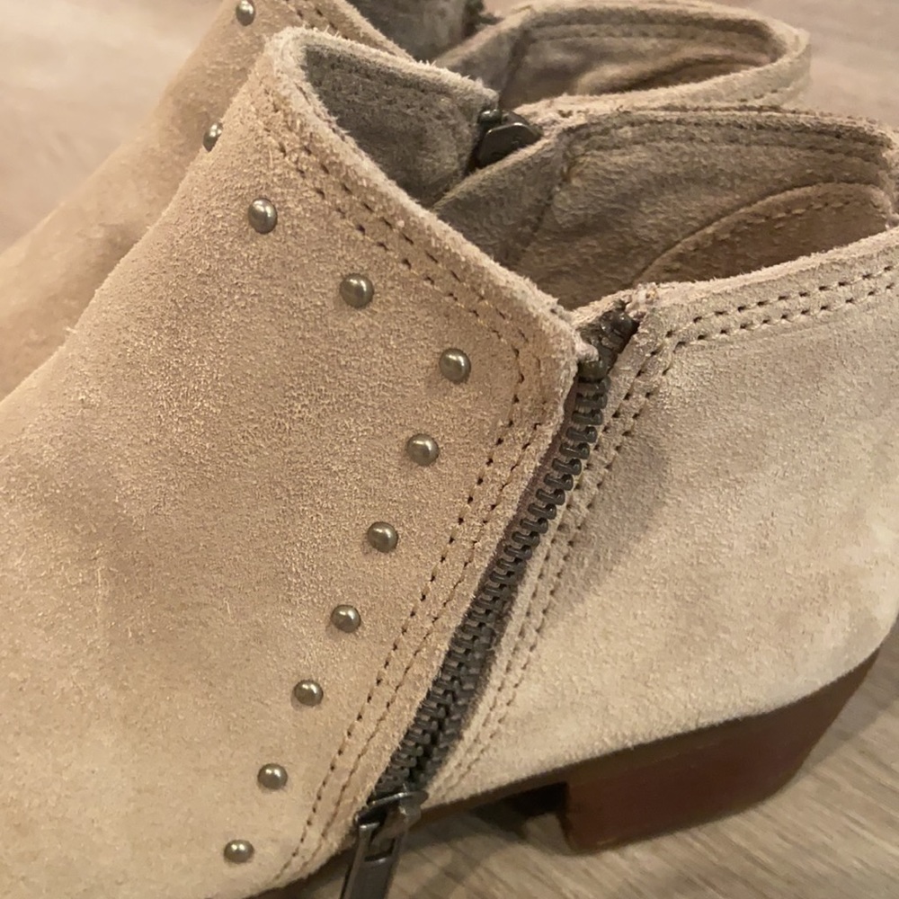 Minnetonka Tan Suede Studded Ankle Boots - Picture 2 of 5